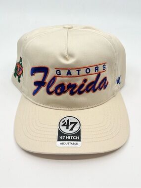 Florida Gators ‘47 Brand Hitch Cream Cursive Adjustable Snapback Hat  BRAND NEW